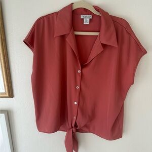 Rachel Zoe Women's Pink/Coral Button-Down Shirt